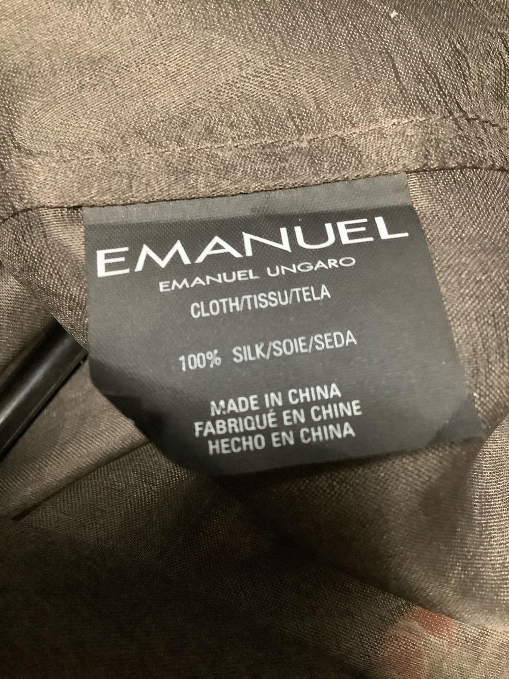 Emanuel Ungaro Silk Bronze Sheer Overblouse. Sz 18 - Picture 5 of 5